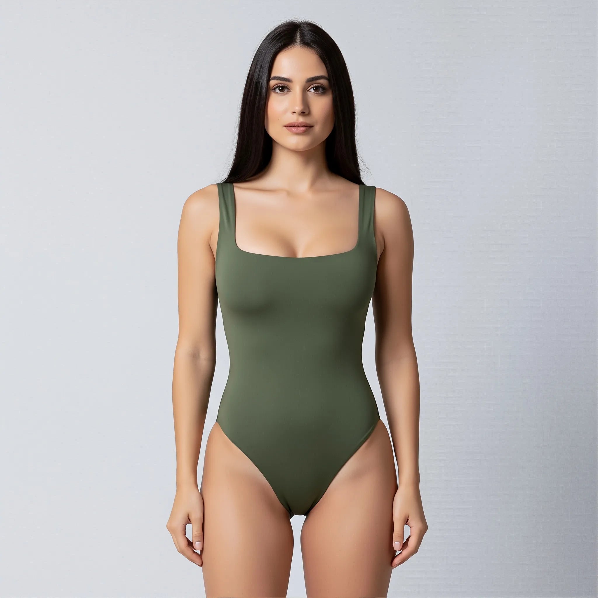 Body Tirantes Espalda Media Verde Militar