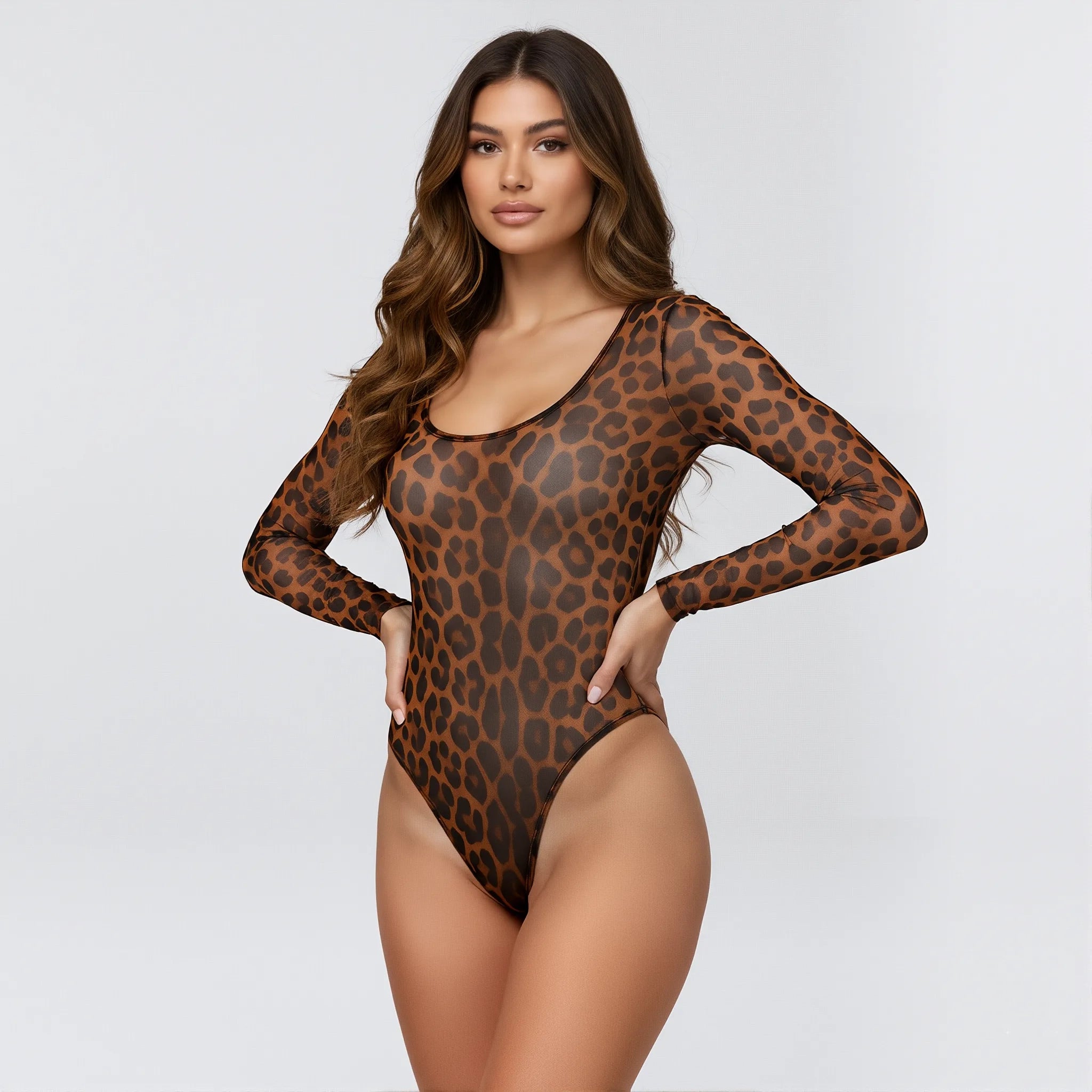 Body Mallatex Manga Larga Leopardo Salvaje