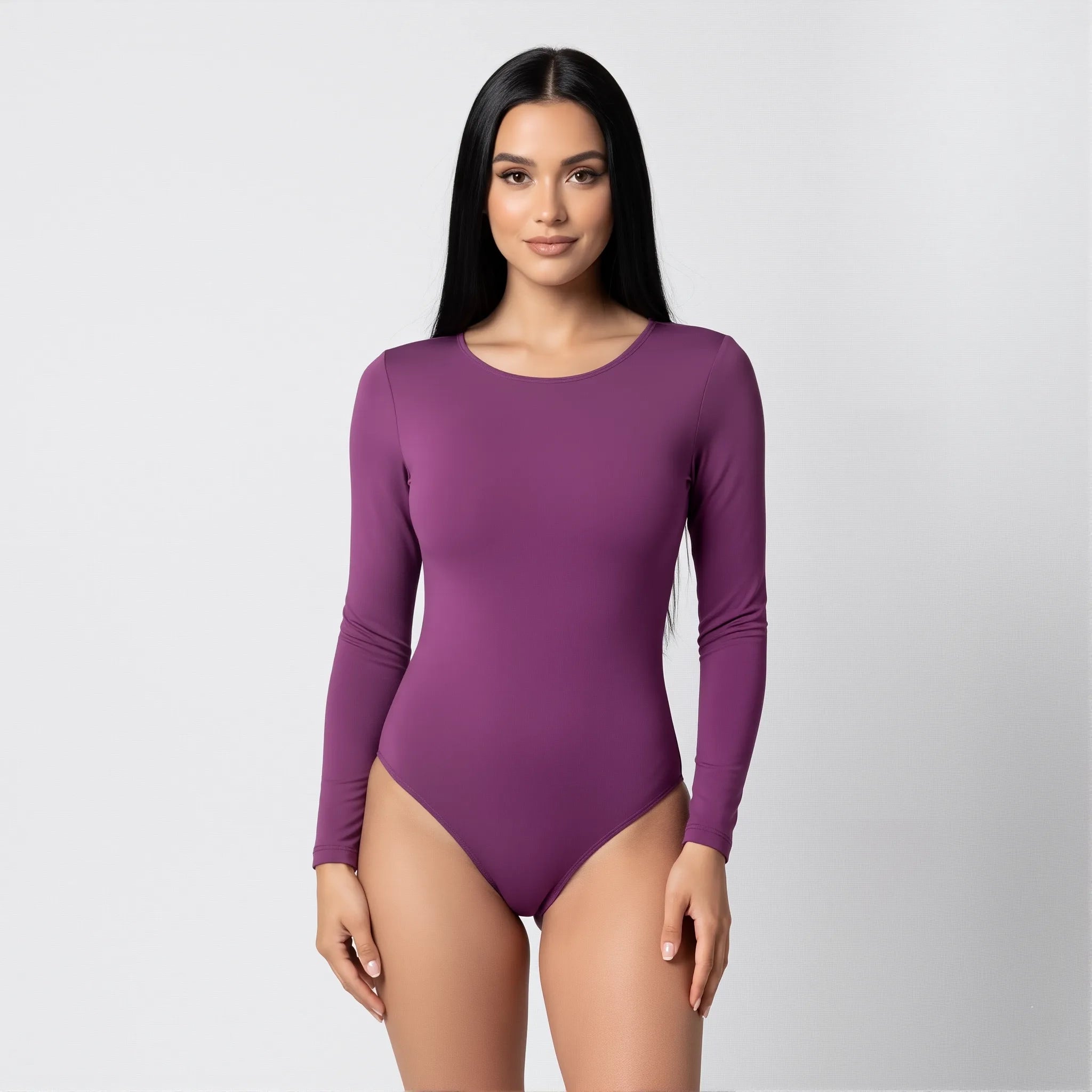 Body Espalda Media Manga Larga Morado