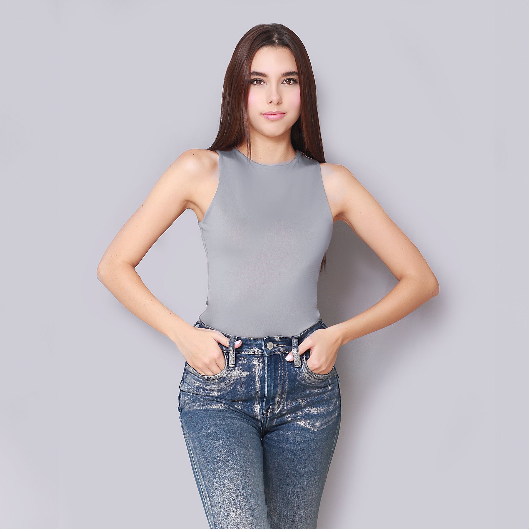 Body Halter Gris Perla