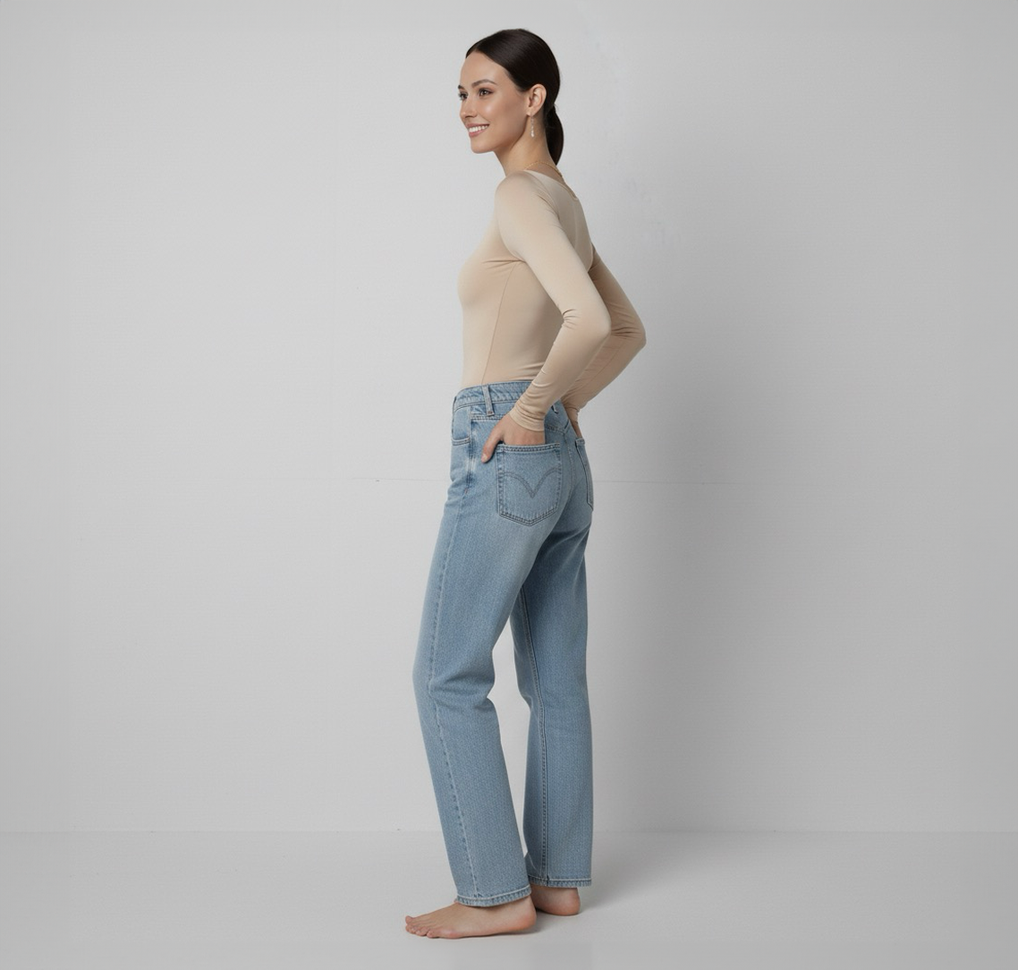 Body cuadrado manga larga Beige