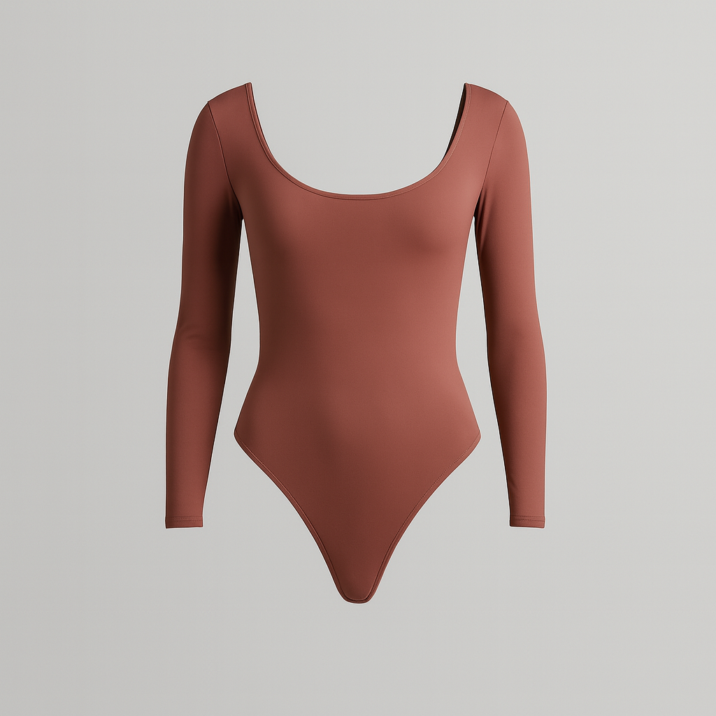 Body Redondo Manga Larga Rosa ámbar