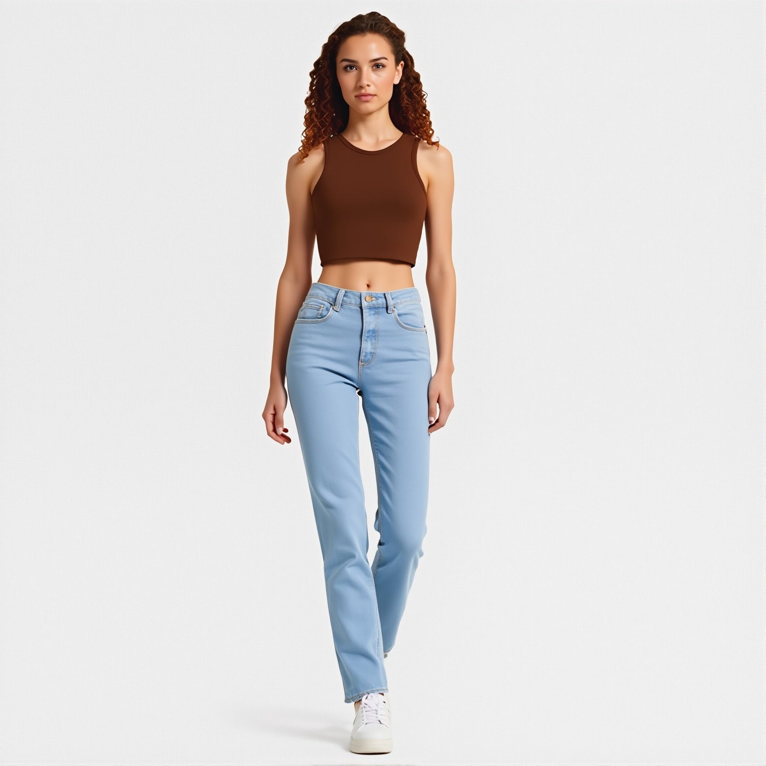 Crop Top Halter Café