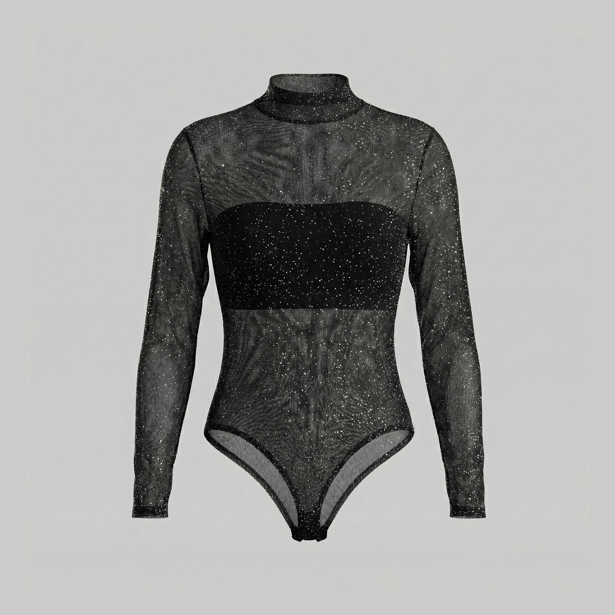 Body Mesh Manga Larga Rebel Negro