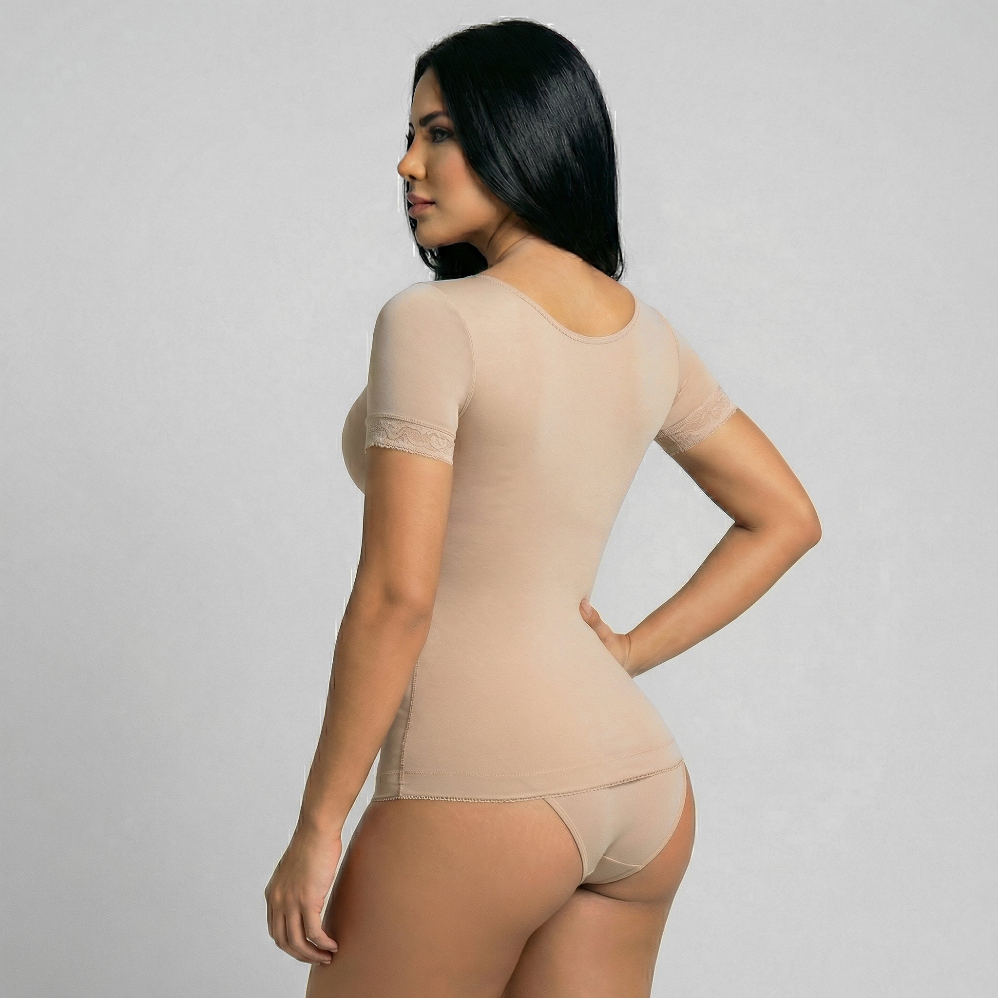 Faja Cinturilla 6 Varillas Manga Corta Nude