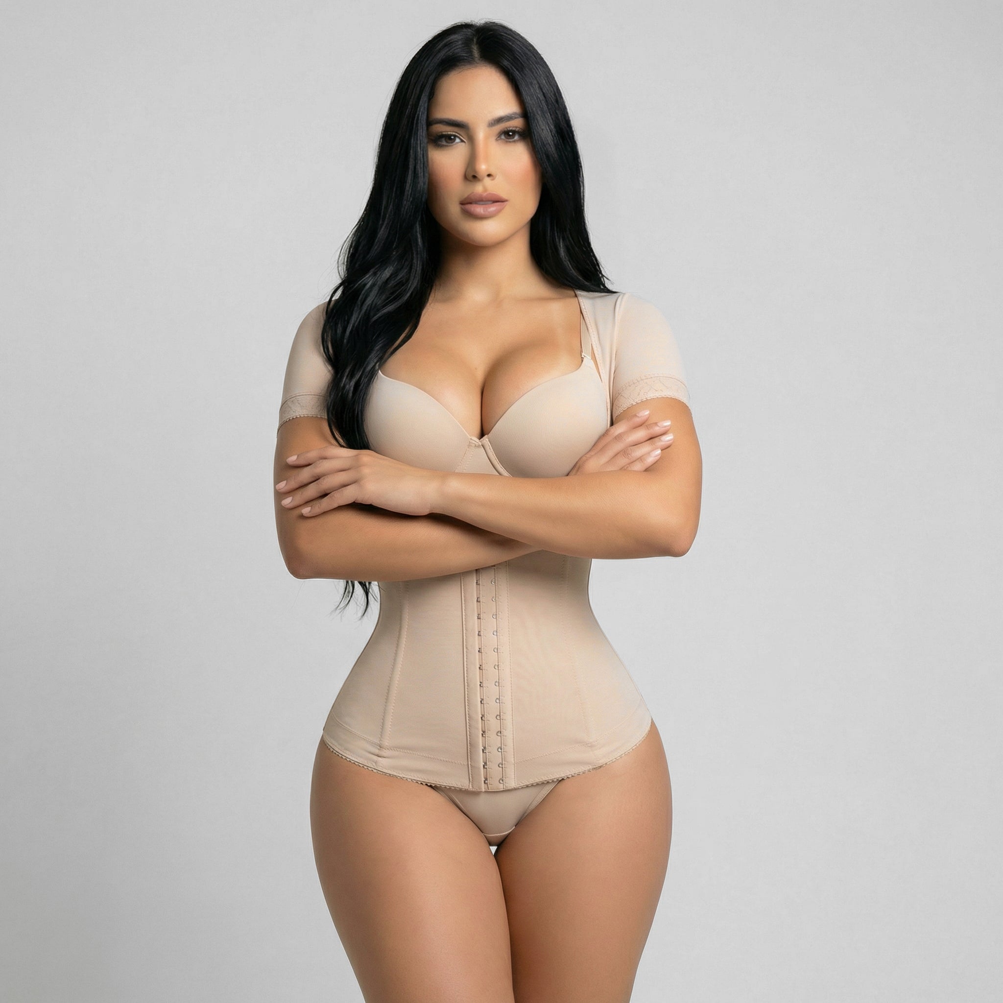 Faja Cinturilla 6 Varillas Manga Corta Nude