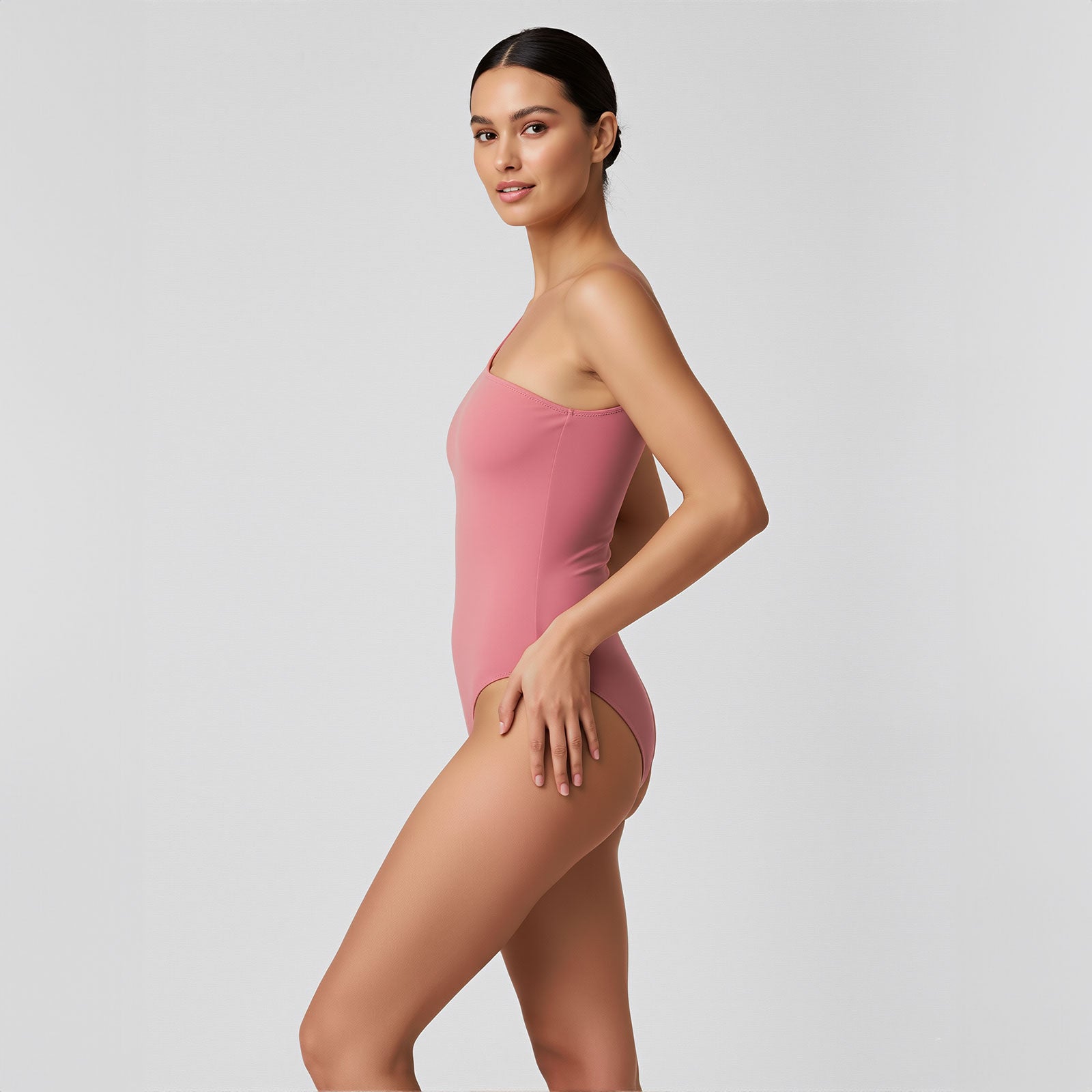 Body asimétrico sin mangas Rosa Ambar