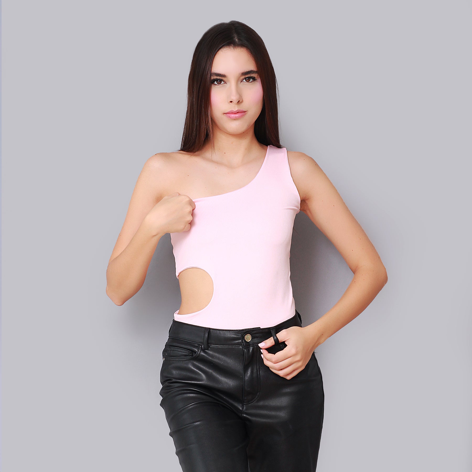 Body Asimétrico Lateral rosa cálido