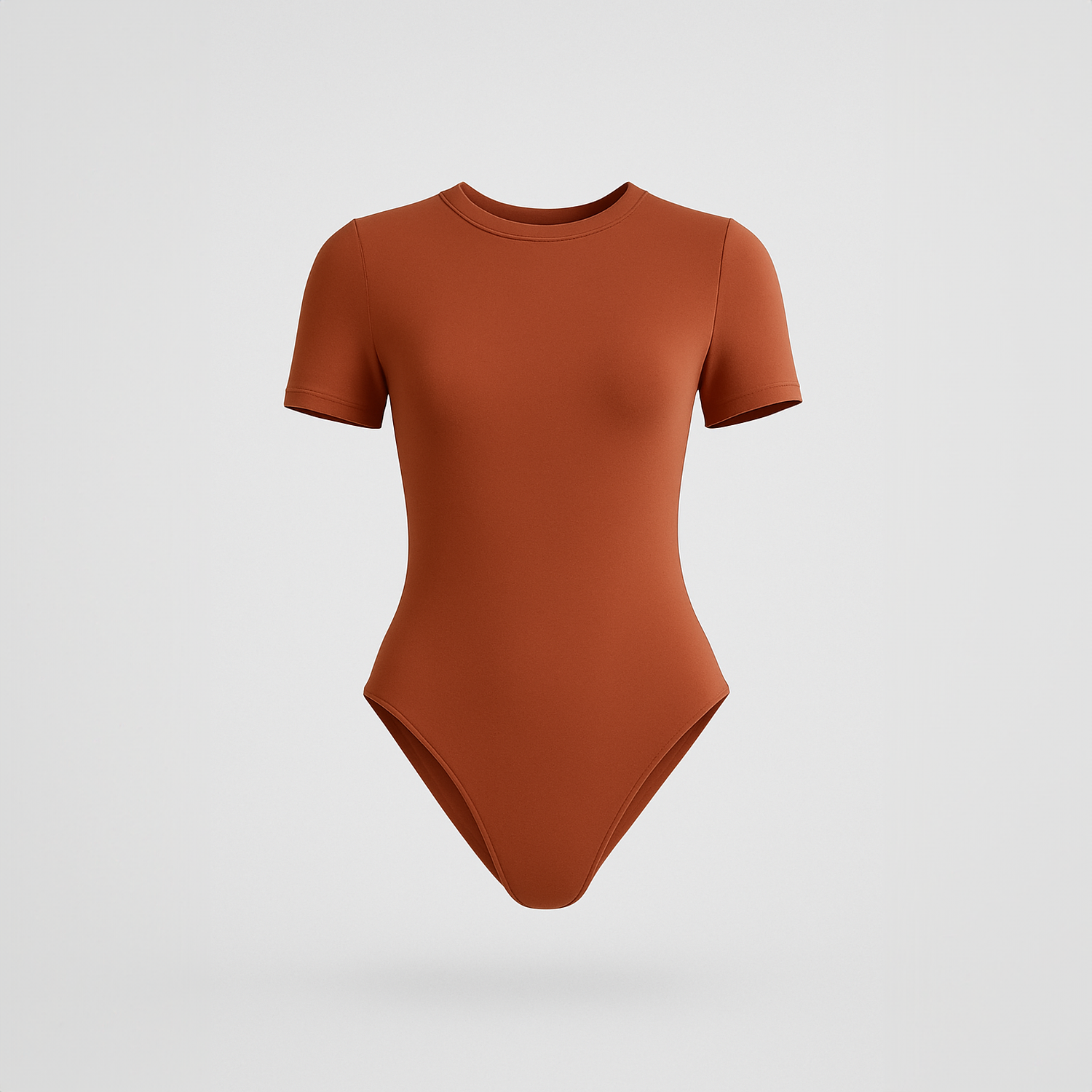 Body cuello redondo manga corta Terracota