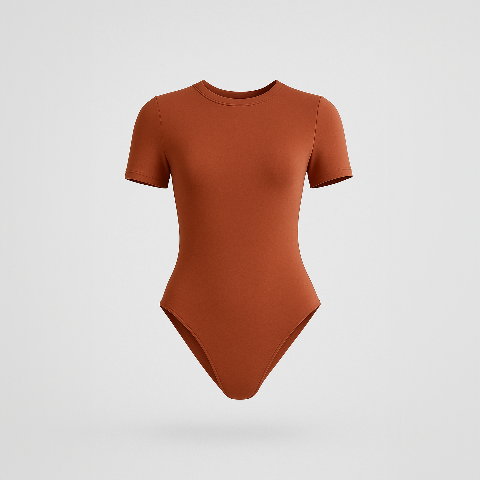 Body cuello redondo manga corta Terracota