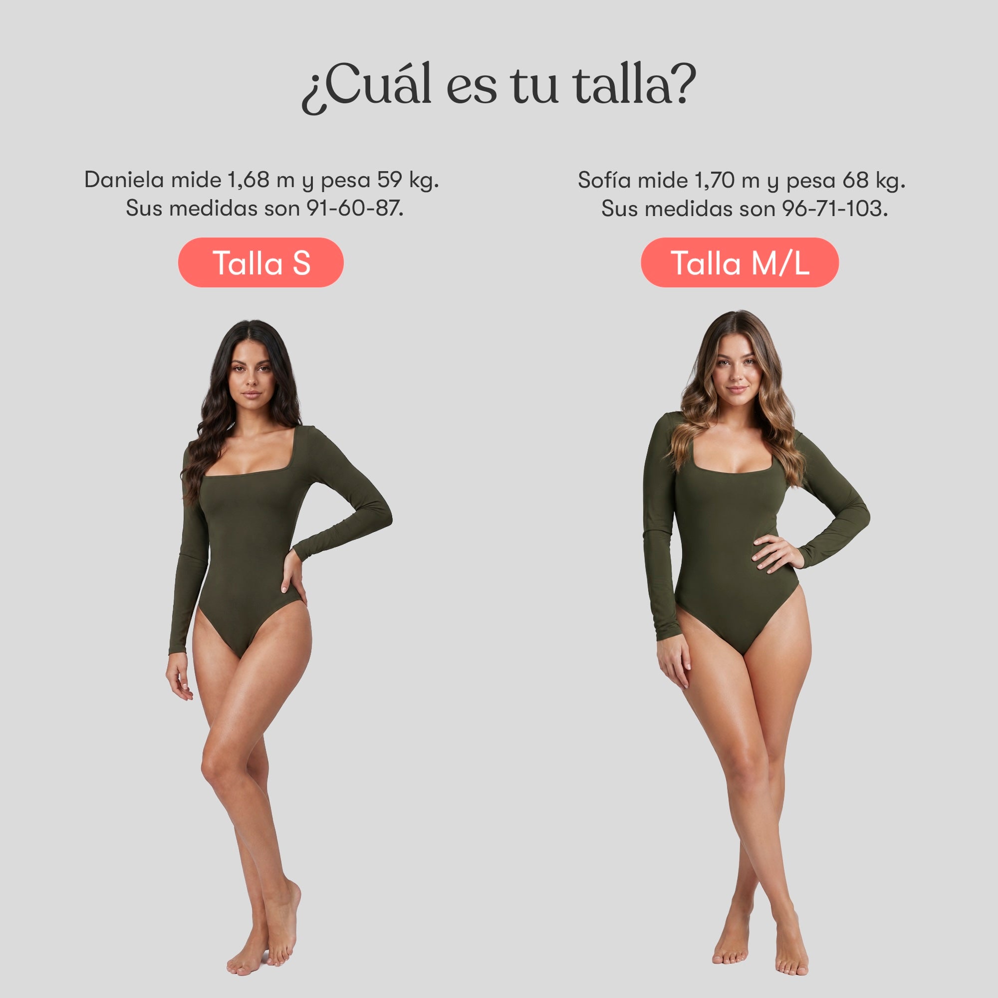 Body Cuadrado Manga Larga Verde Militar