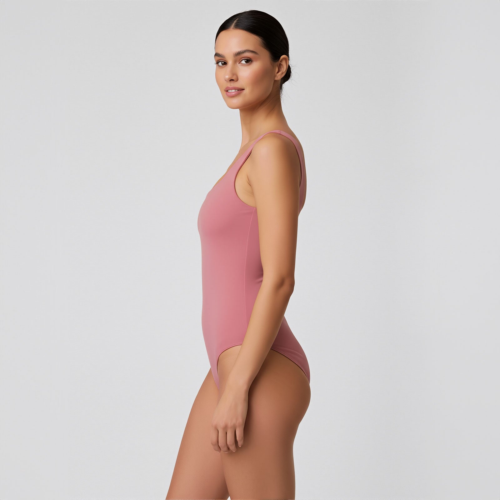 Body Tirantes Escote Cuadrado Rosa Ambar
