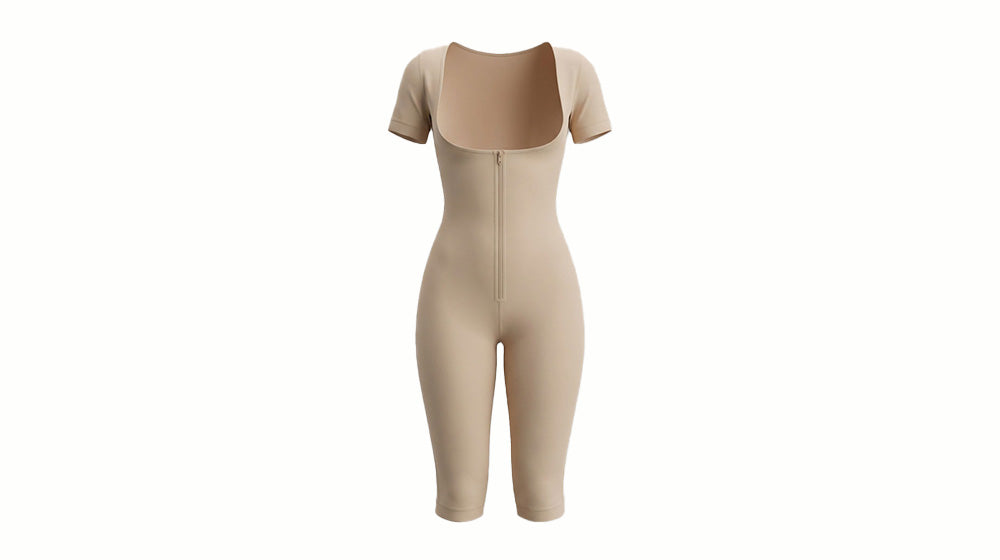 Faja moldeadora 360 manga corta sobre rodilla alta compresión