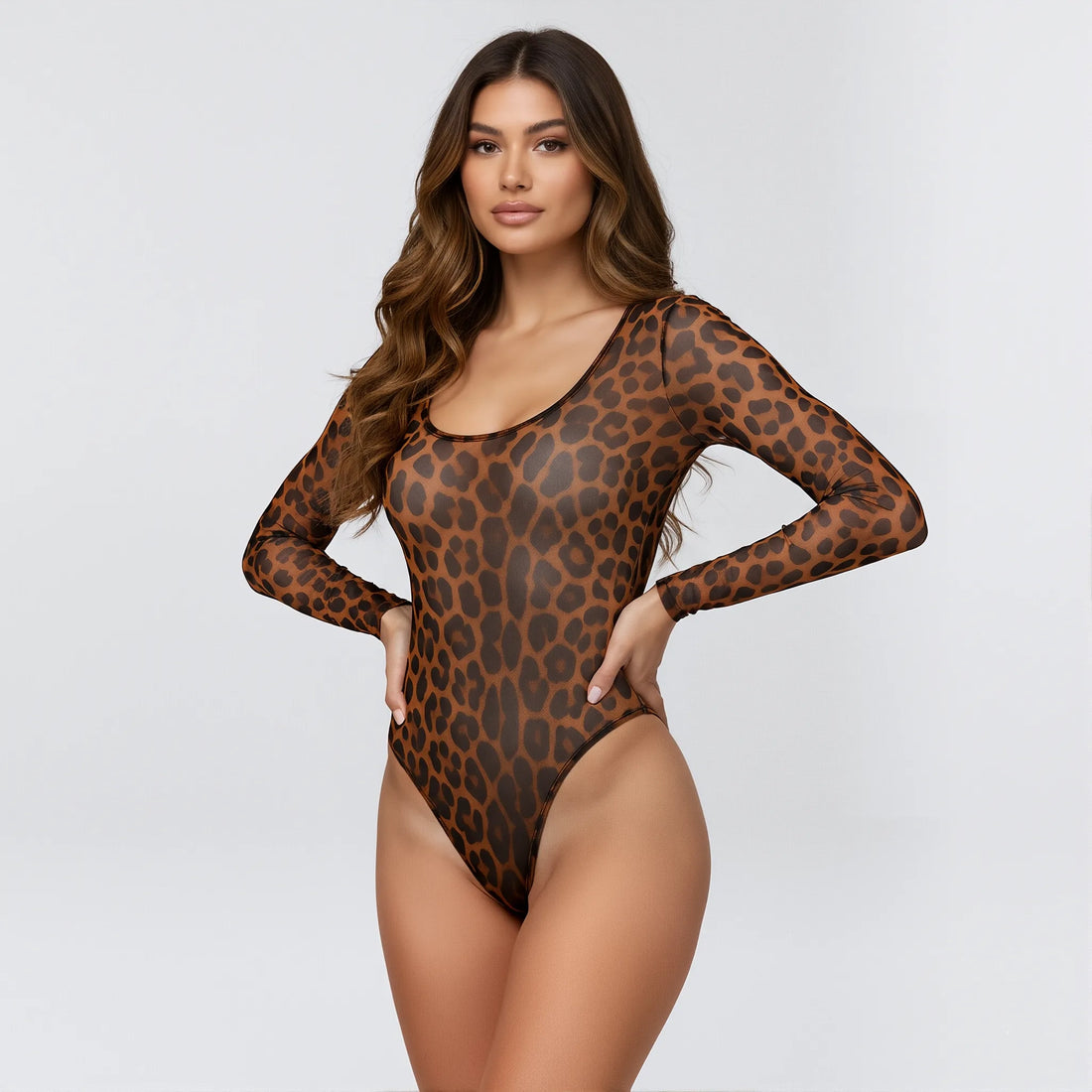 Body Mallatex Manga Larga Leopardo Salvaje