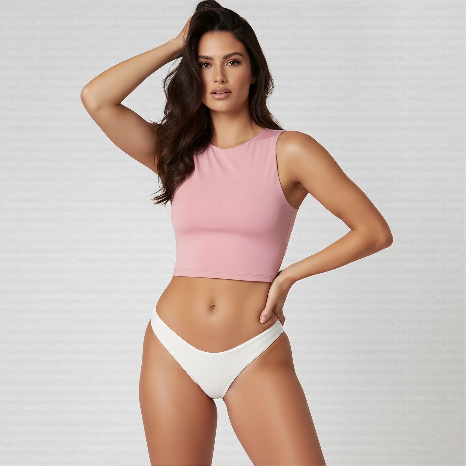 Crop Top Halter Rosa Cálido