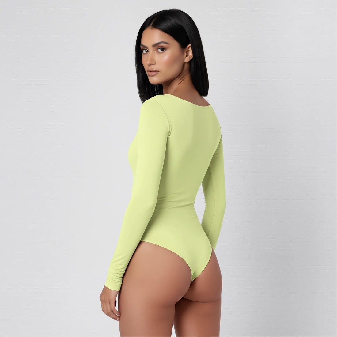 Body Cuadrado Manga Larga Amarillo Mantequilla