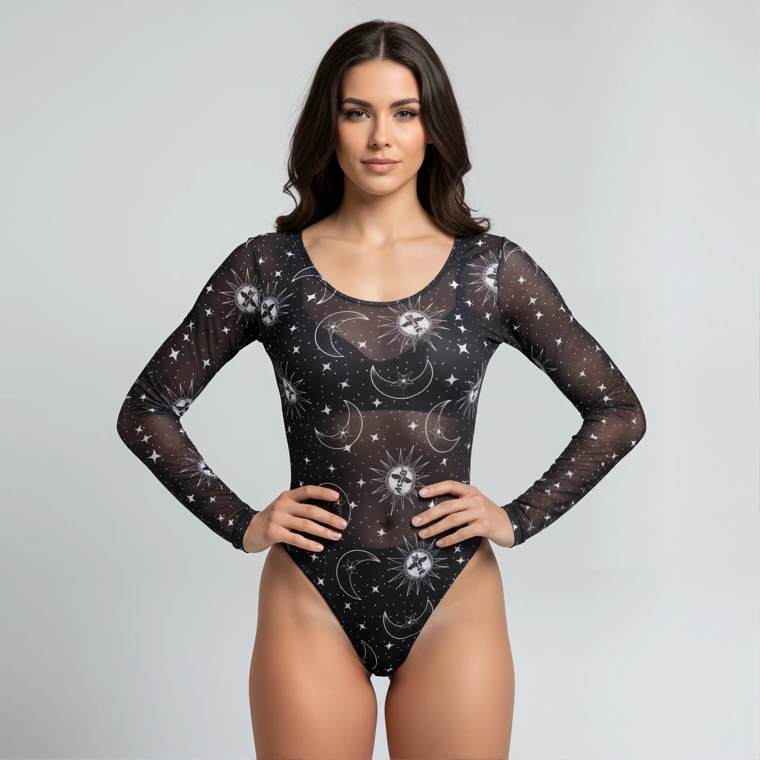 Body Mallatex Manga Larga Luna Negro