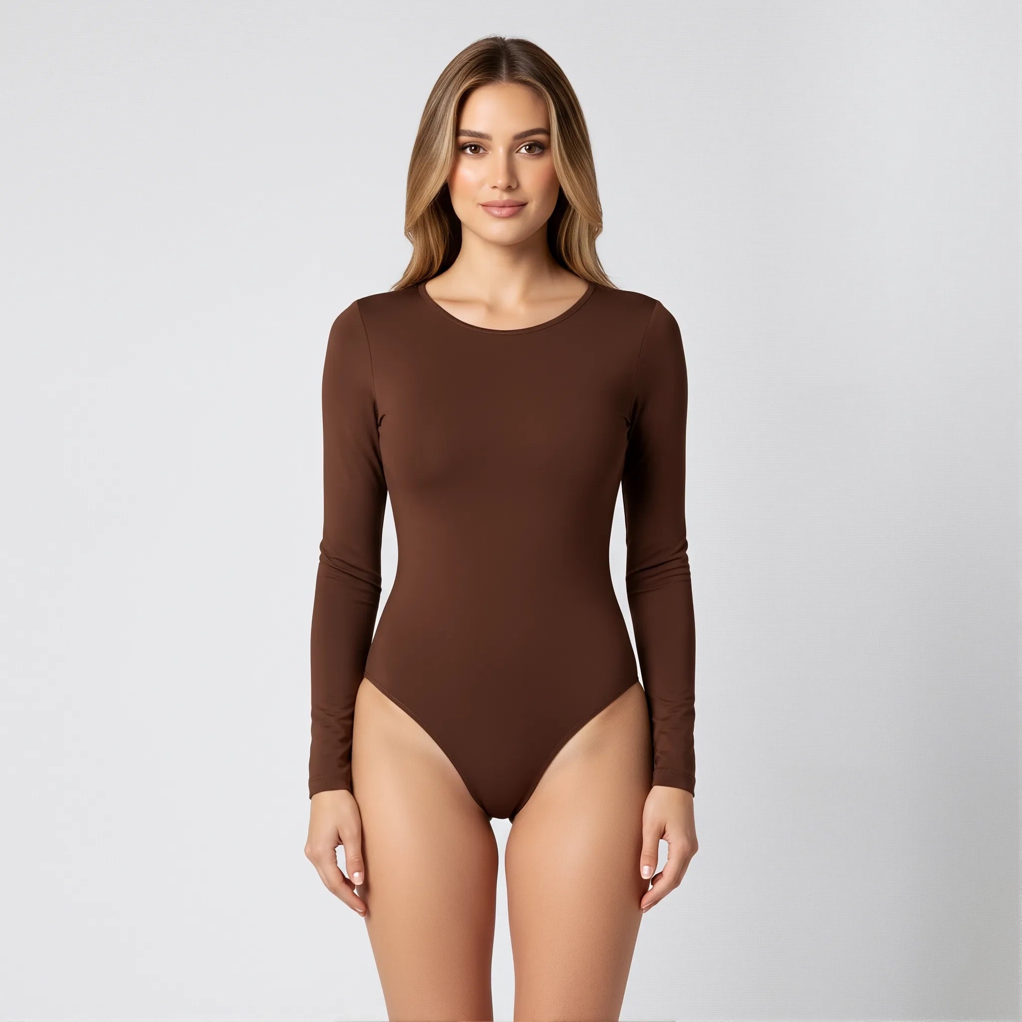 Body Espalda Media Manga Larga Café