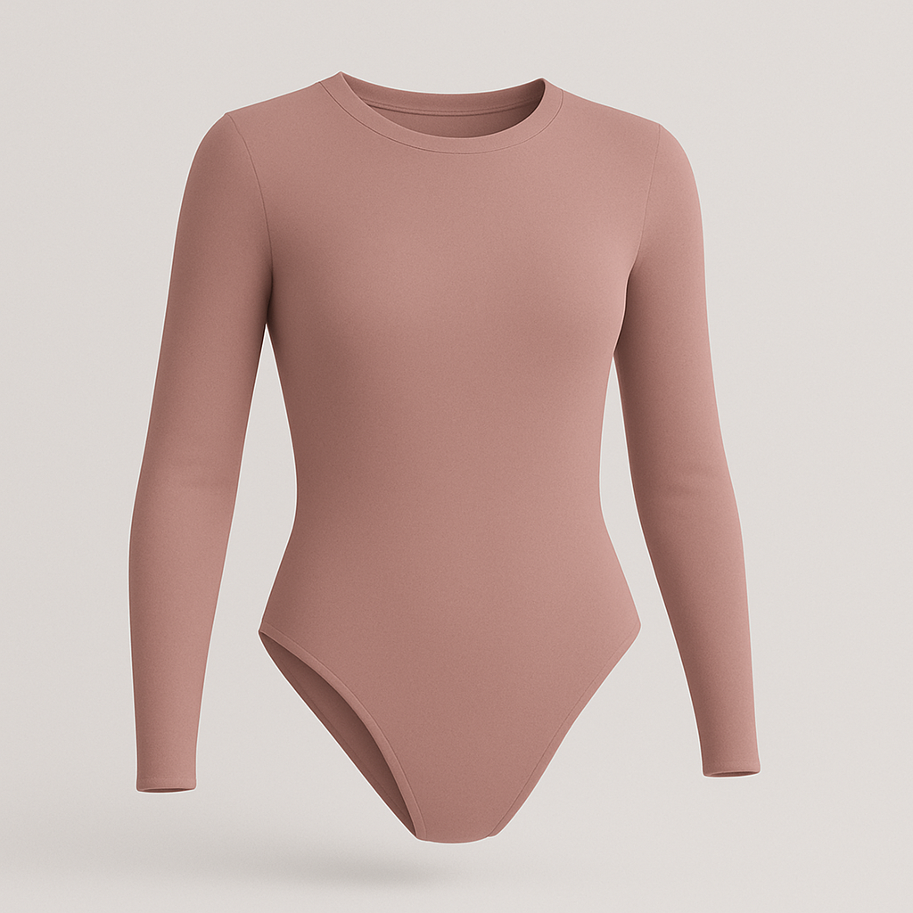 Body Redondo Manga Larga beige tostado