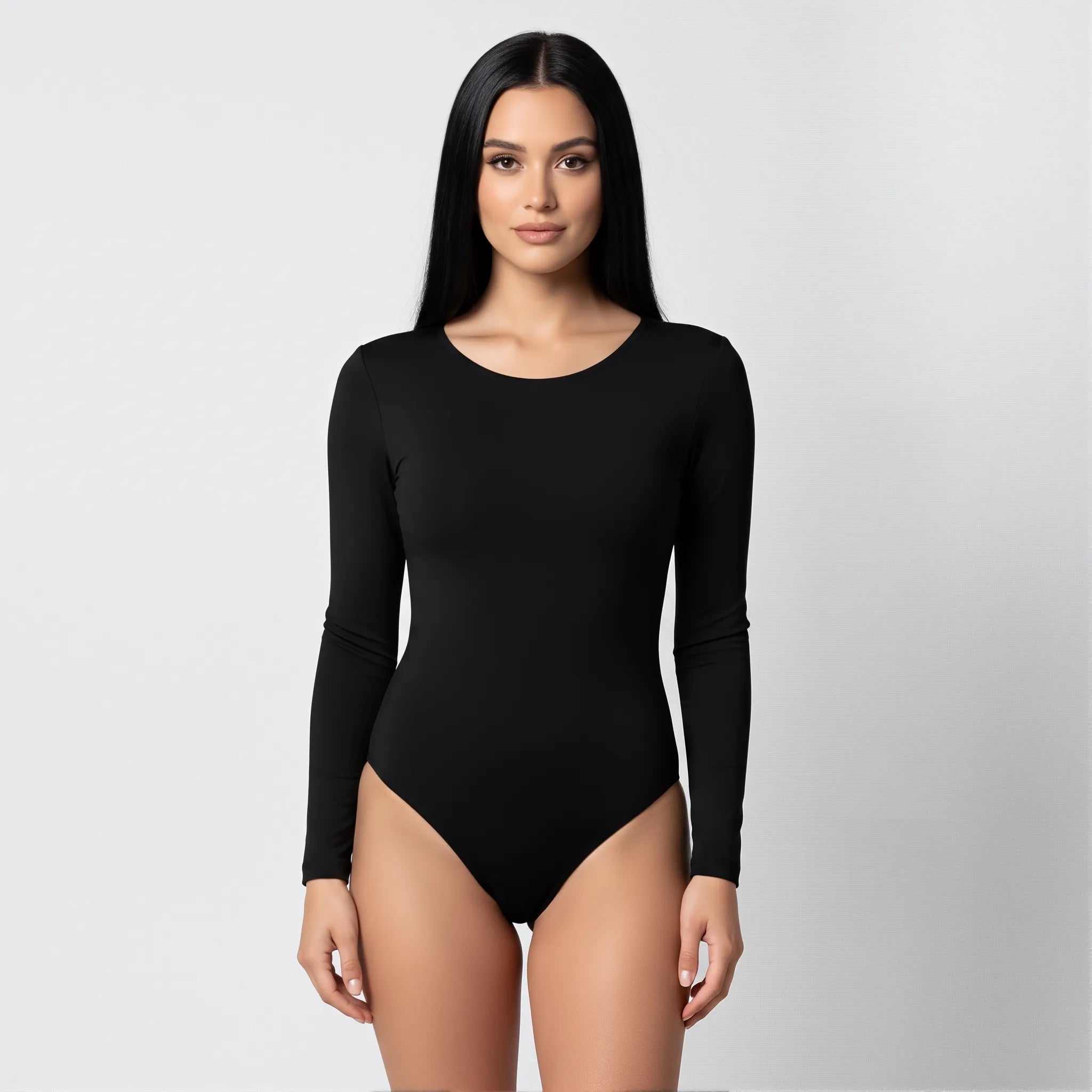 Body Espalda Media Manga Larga Negro