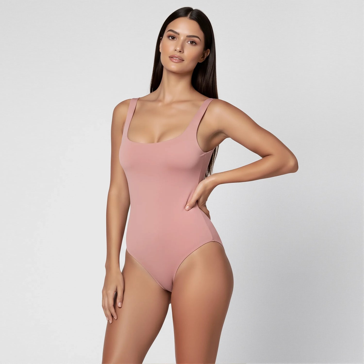 Body Tirantes Escote Cuadrado Beige Tostado