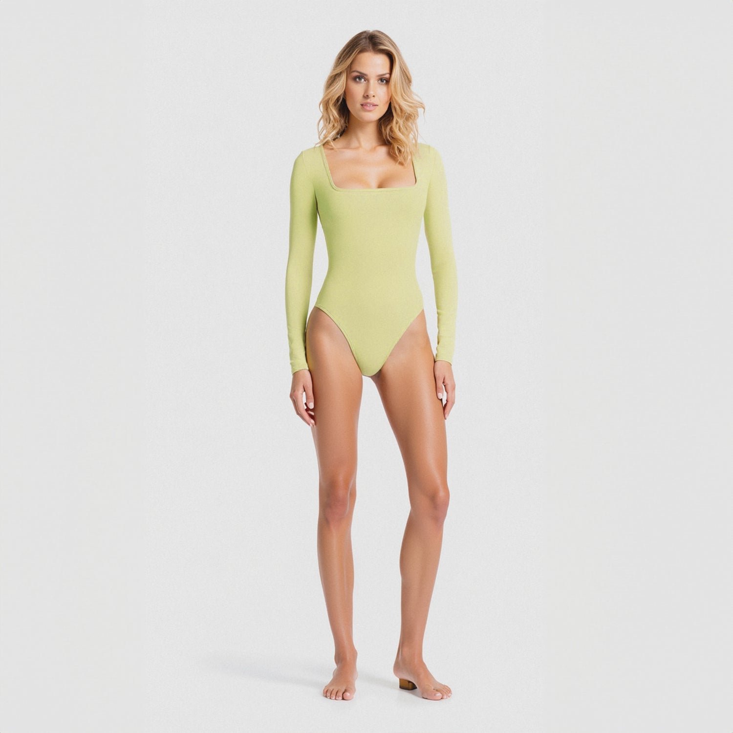 Body Cuadrado Manga Larga Amarillo Mantequilla