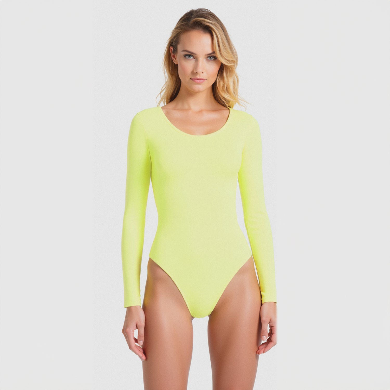 Body Espalda Media Manga Larga Amarillo Mantequilla