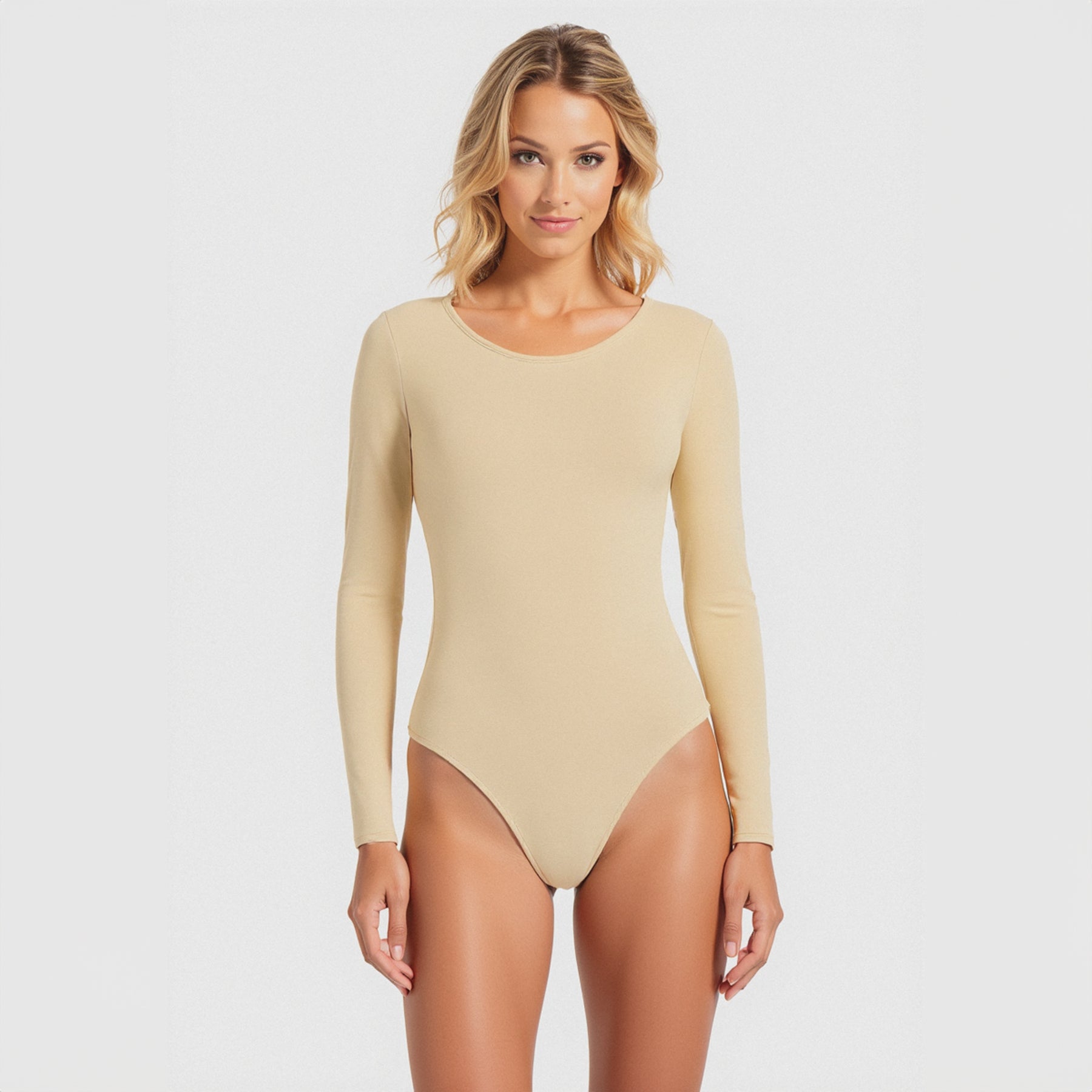 Body Espalda Media Manga Larga Beige