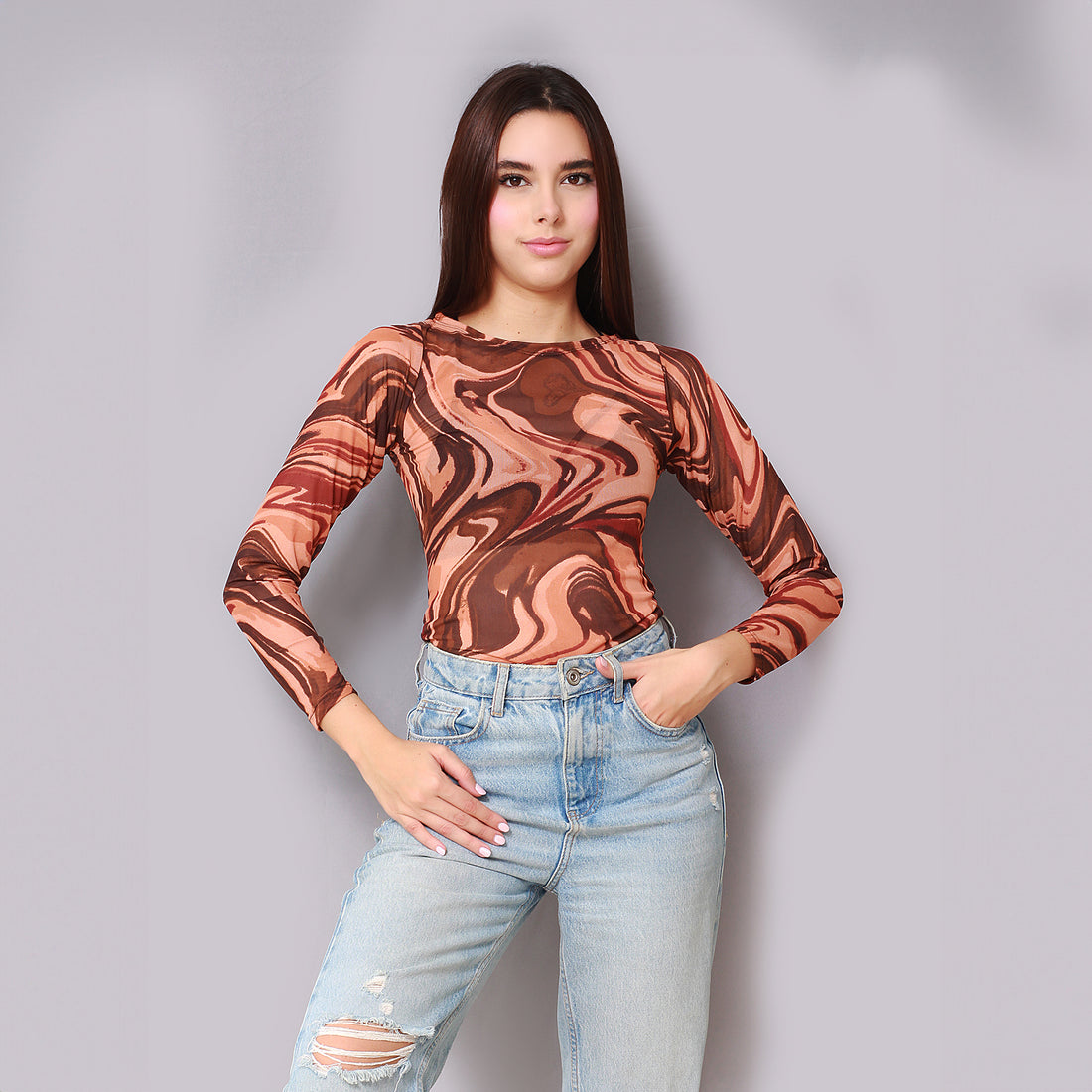 Body Mallatex Manga Larga Terracota