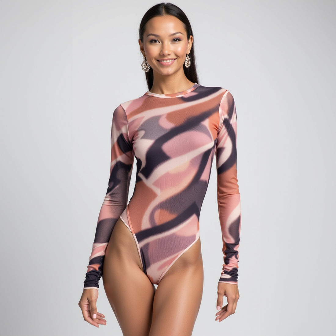 Body Mallatex Manga Larga Rosado