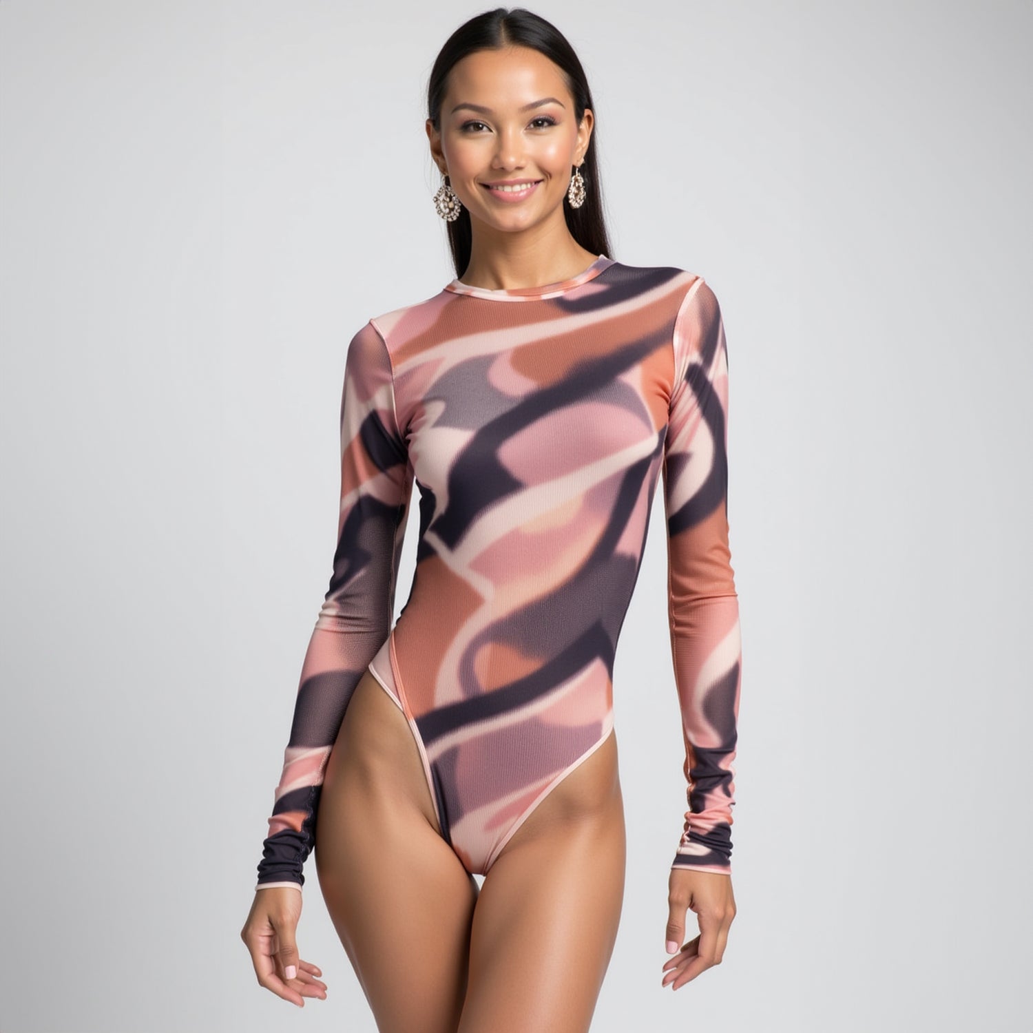 Body Mallatex Manga Larga Rosado