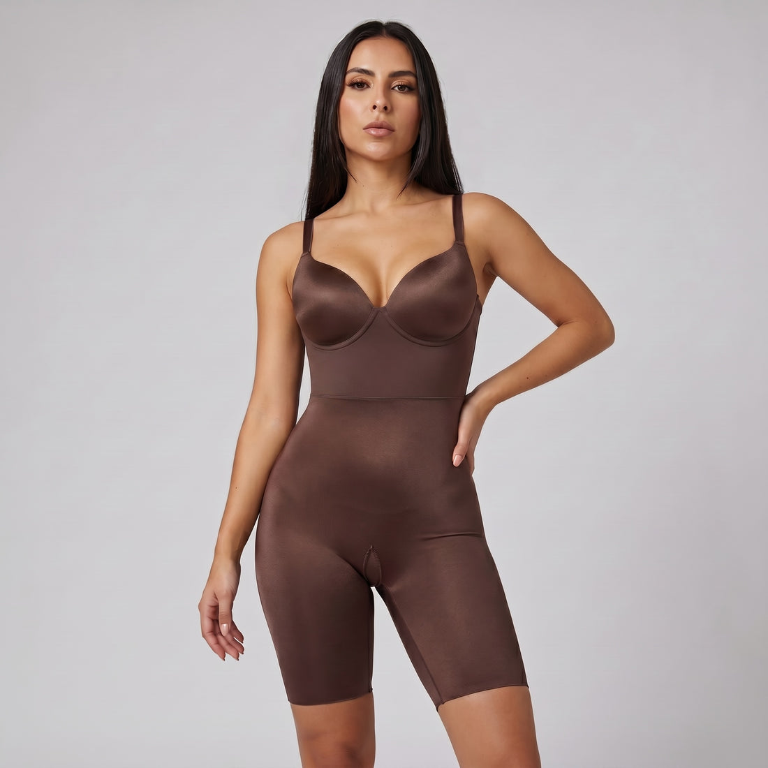 Body Short Moldeador con Copas Café