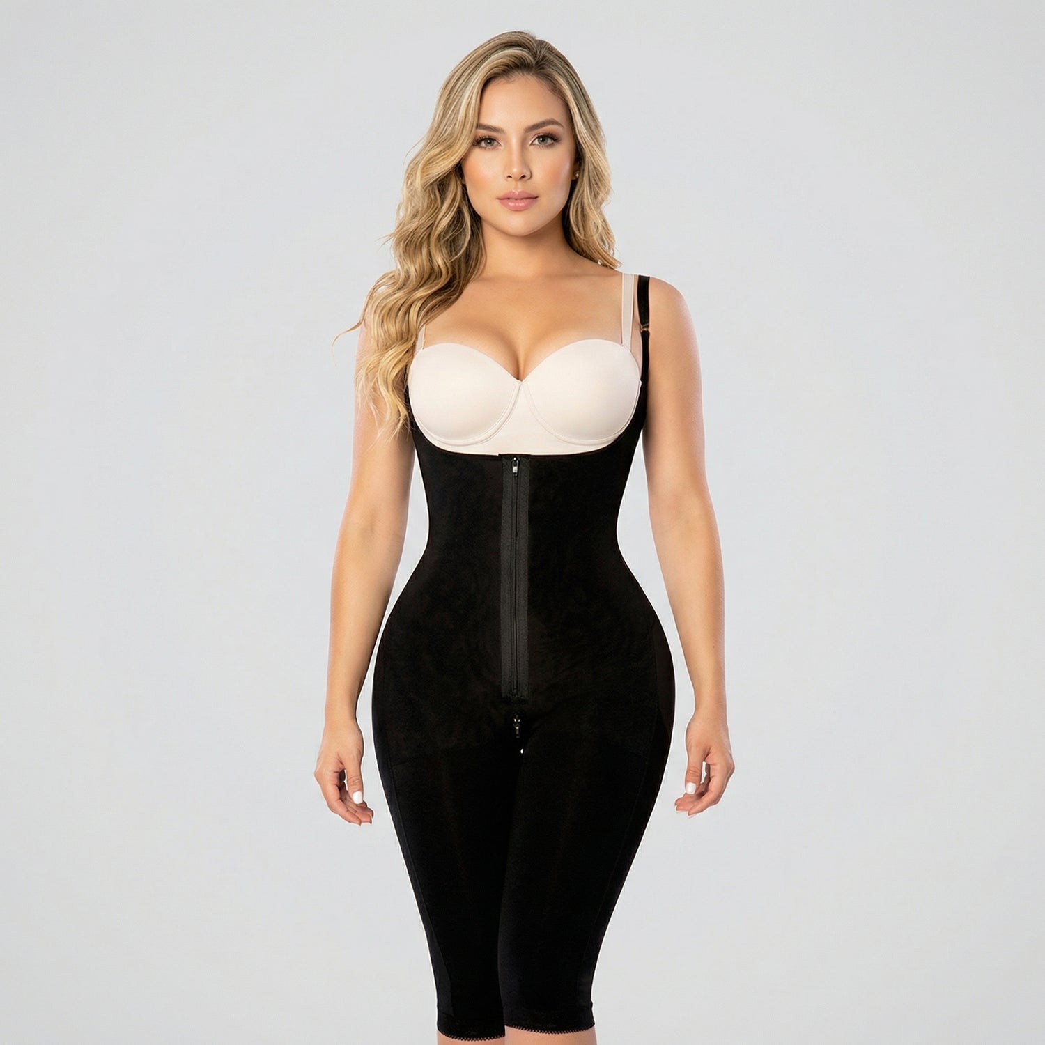 Faja Levantacola Tirantes Pierna 3/4 Negra