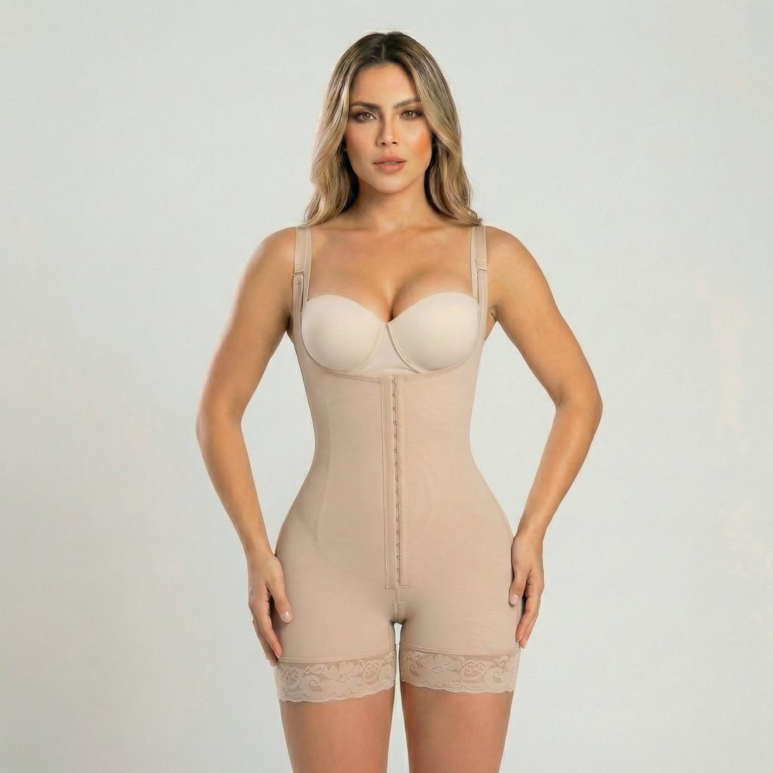 Faja Levantacola Tirantes Media Pierna Nude