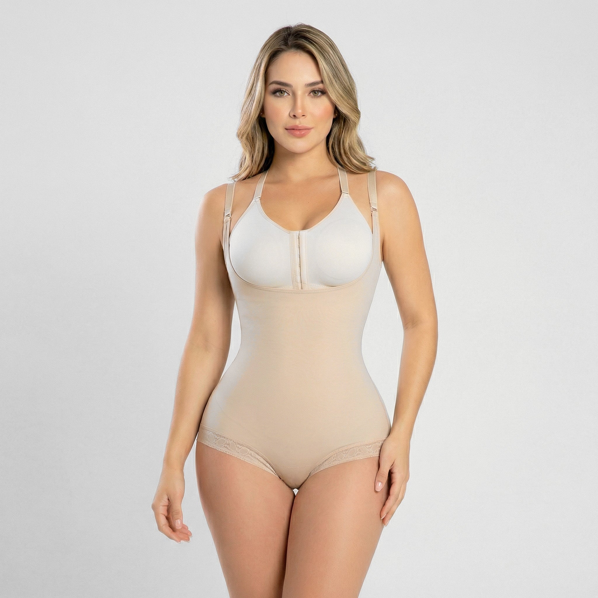 Faja Levantacola Manga Corta Bodysuit Nude