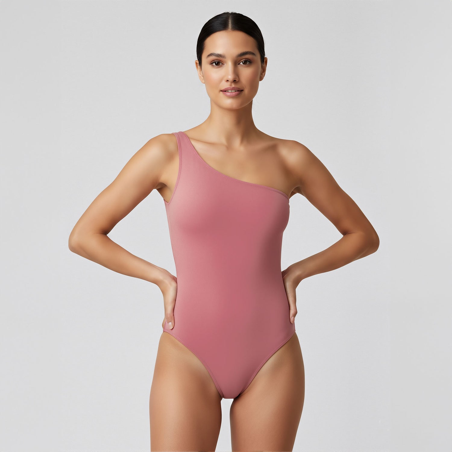 Body asimétrico sin mangas Rosa Ambar