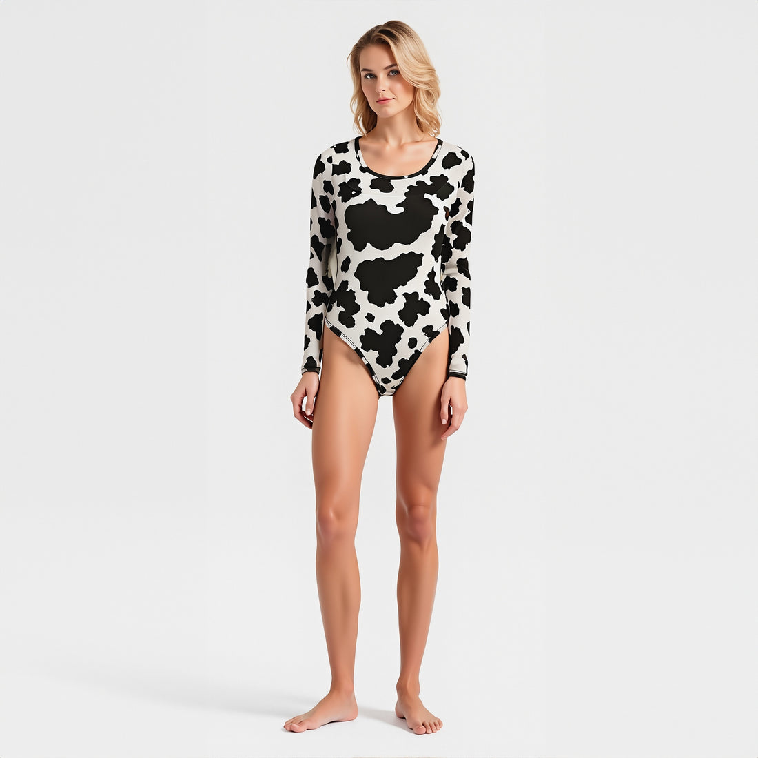 Body Mallatex Manga Larga Vaca Negro