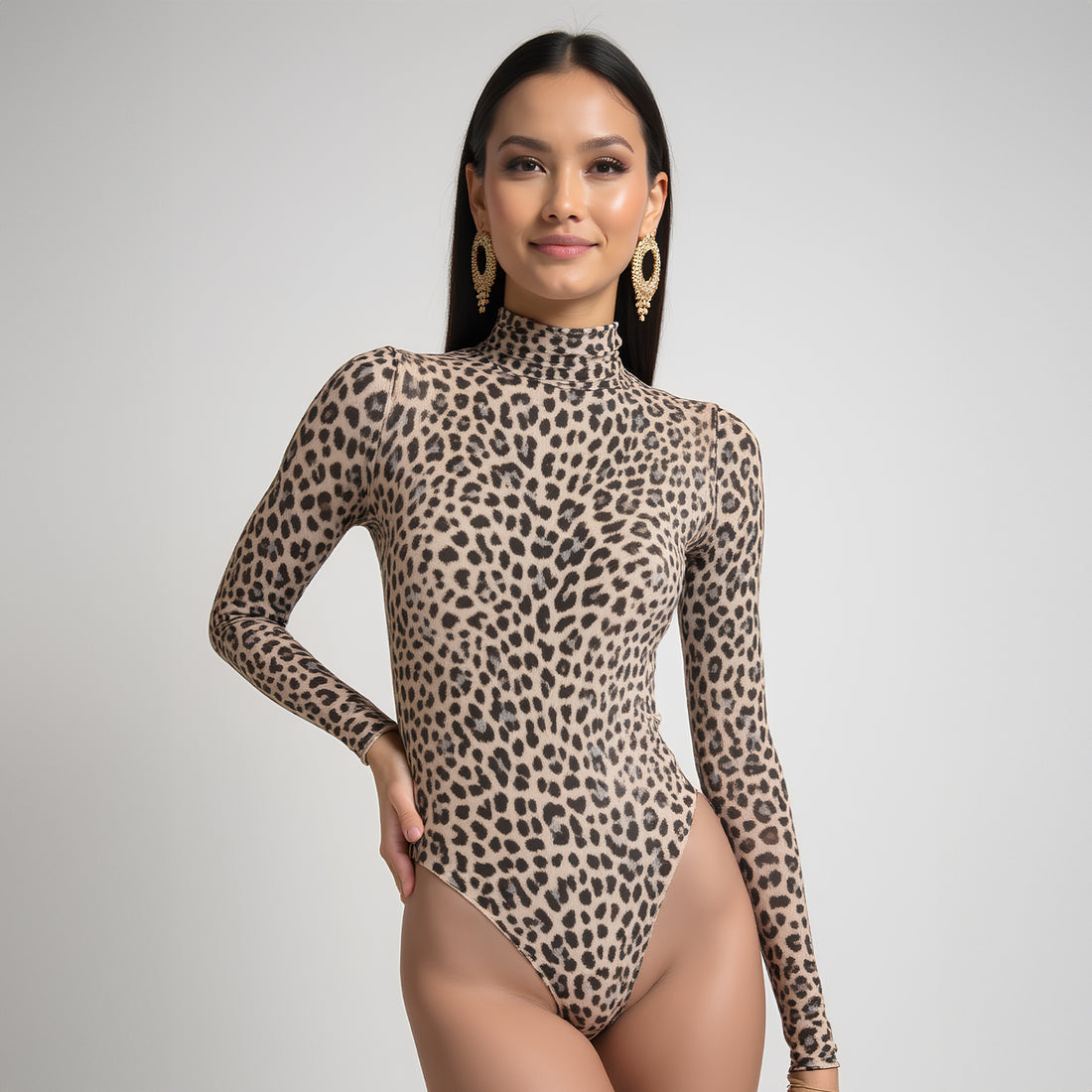 Body Cuello Alto Mallatex Animal Print