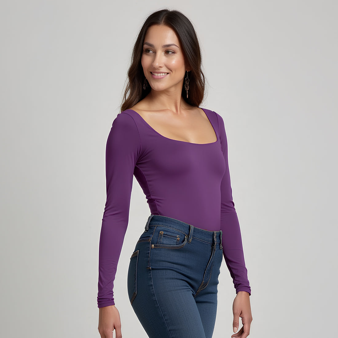 Body cuadrado manga larga Morado