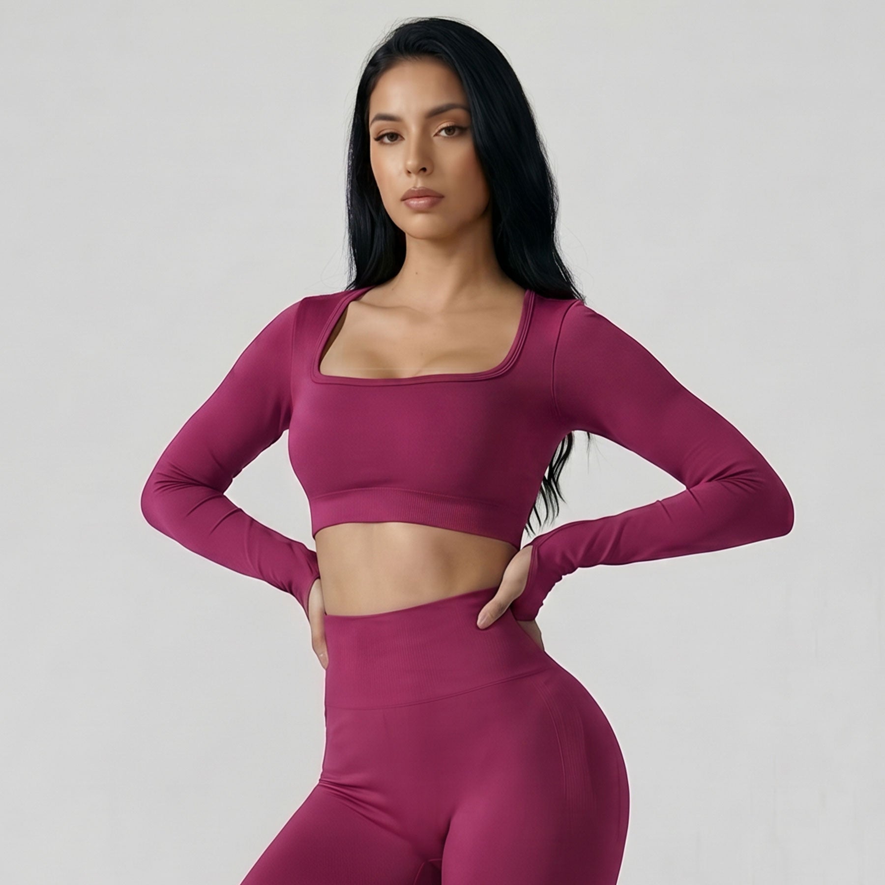 Buzo Escote Cuadrado Magenta