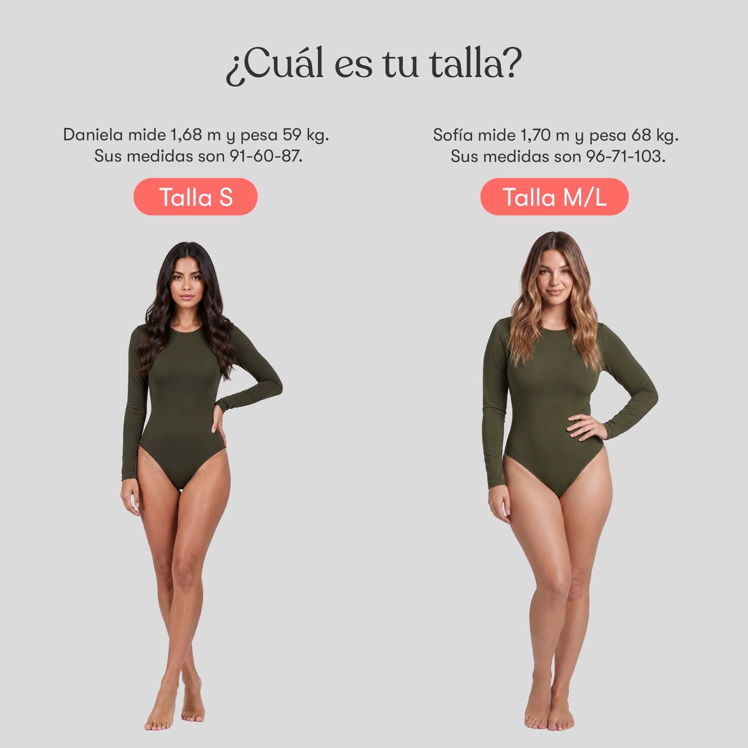 Body Redondo Manga Larga Verde Militar