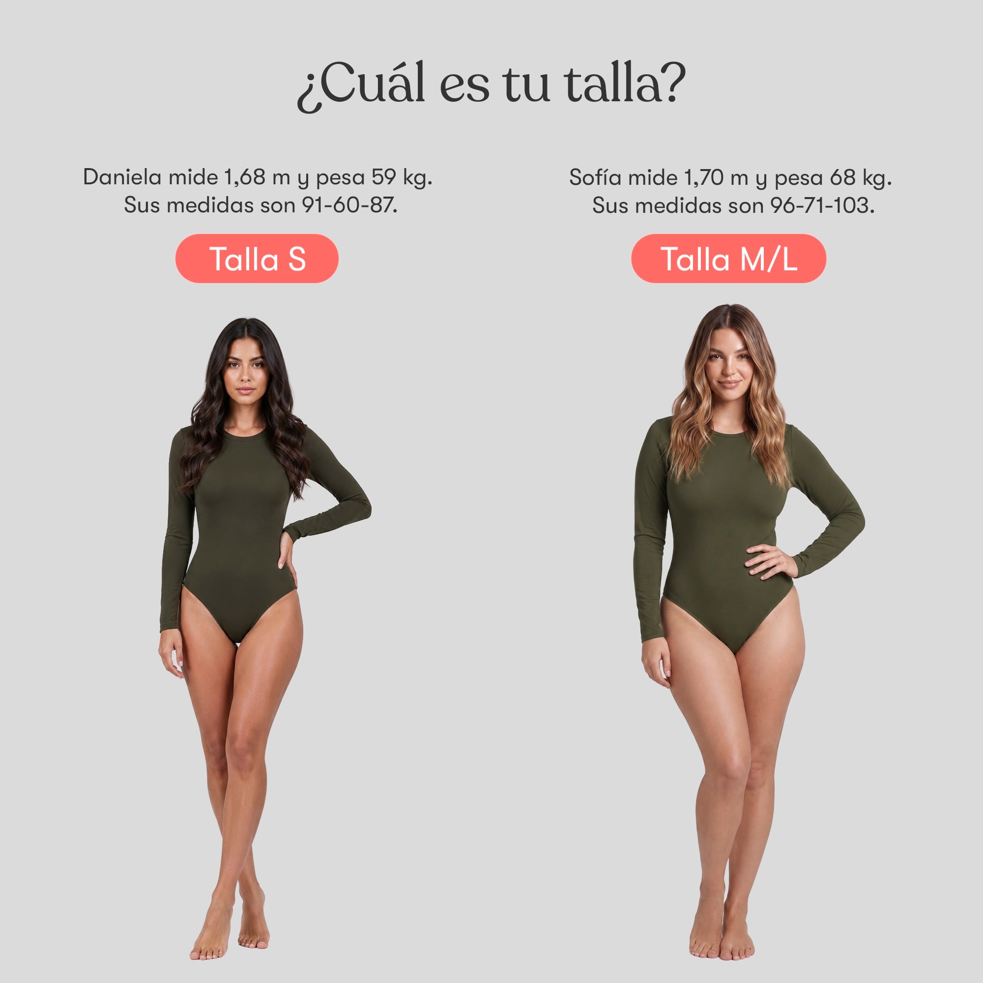Body Redondo Manga Larga Verde Militar