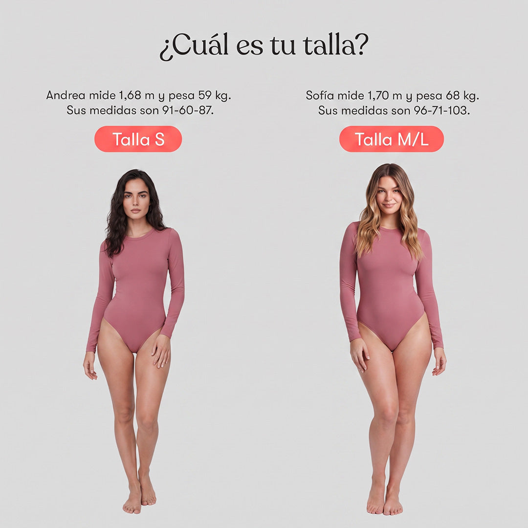 Body Redondo Manga Larga Rosa Ámbar