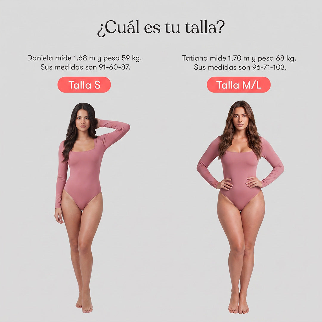 Body Cuadrado Manga Larga Rosa Ámbar
