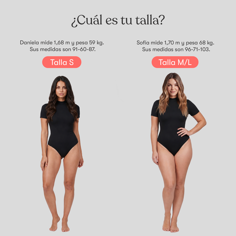 Body Cuello Alto Manga Corta Negro