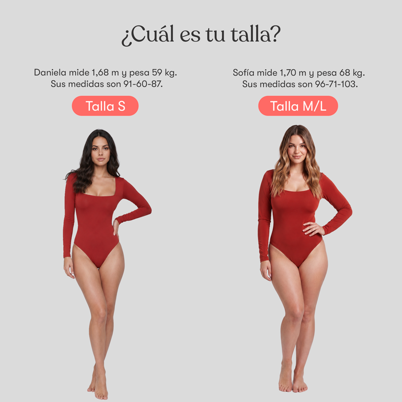 Body Cuadrado Manga Larga Rojo