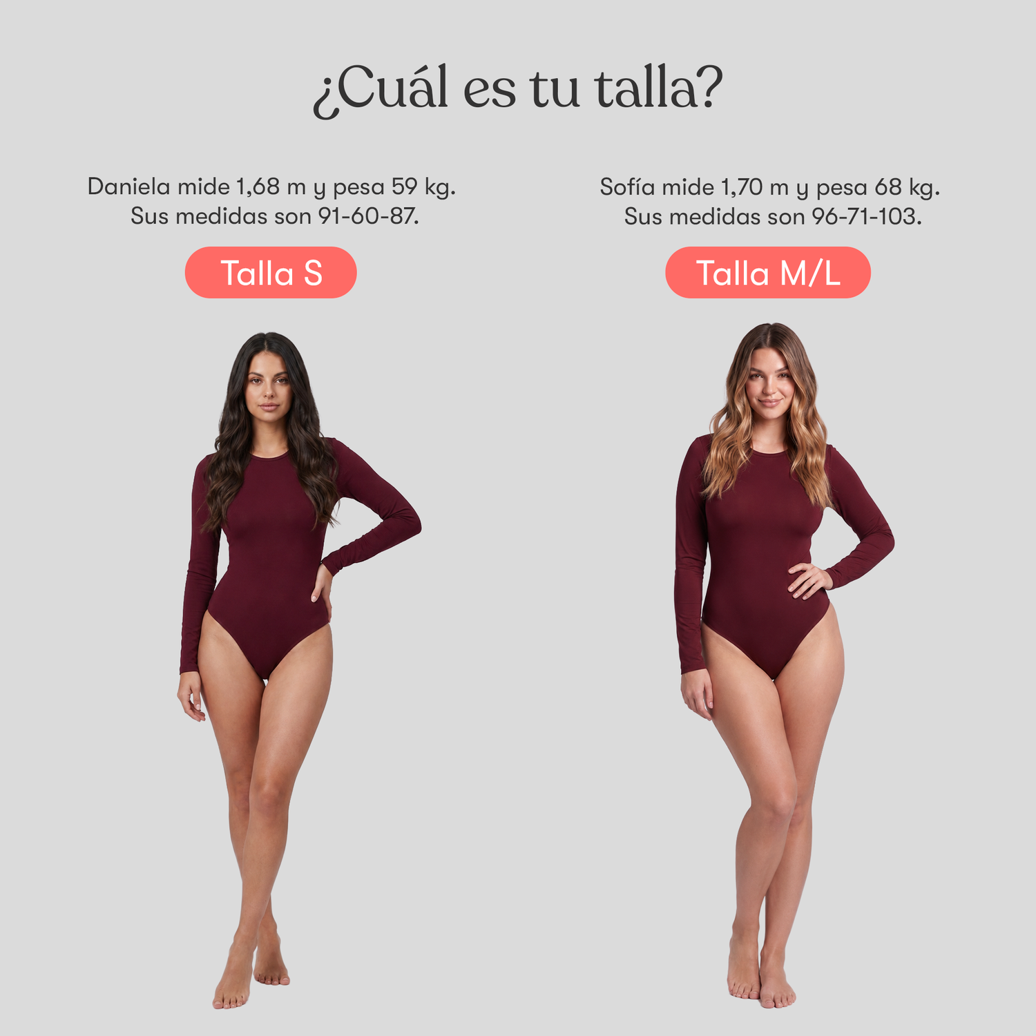 Body Redondo Manga Larga Borgoña
