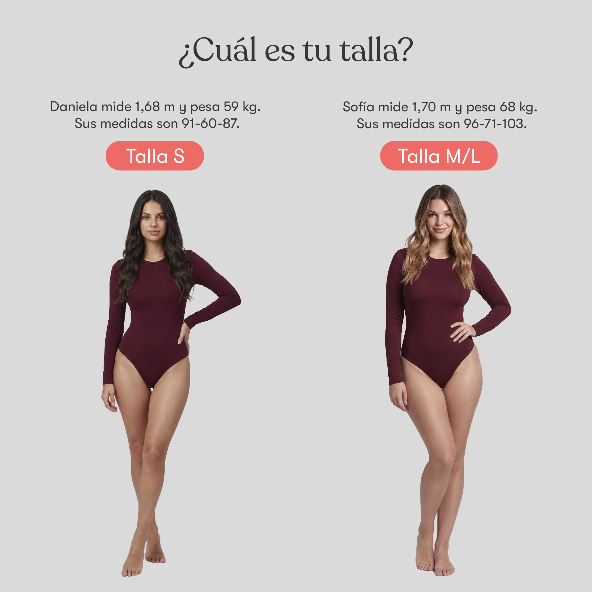 Body Redondo Manga Larga Borgoña