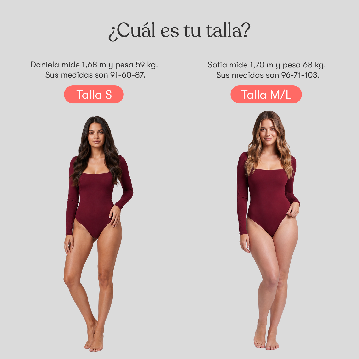 Body Cuadrado Manga Larga Borgoña