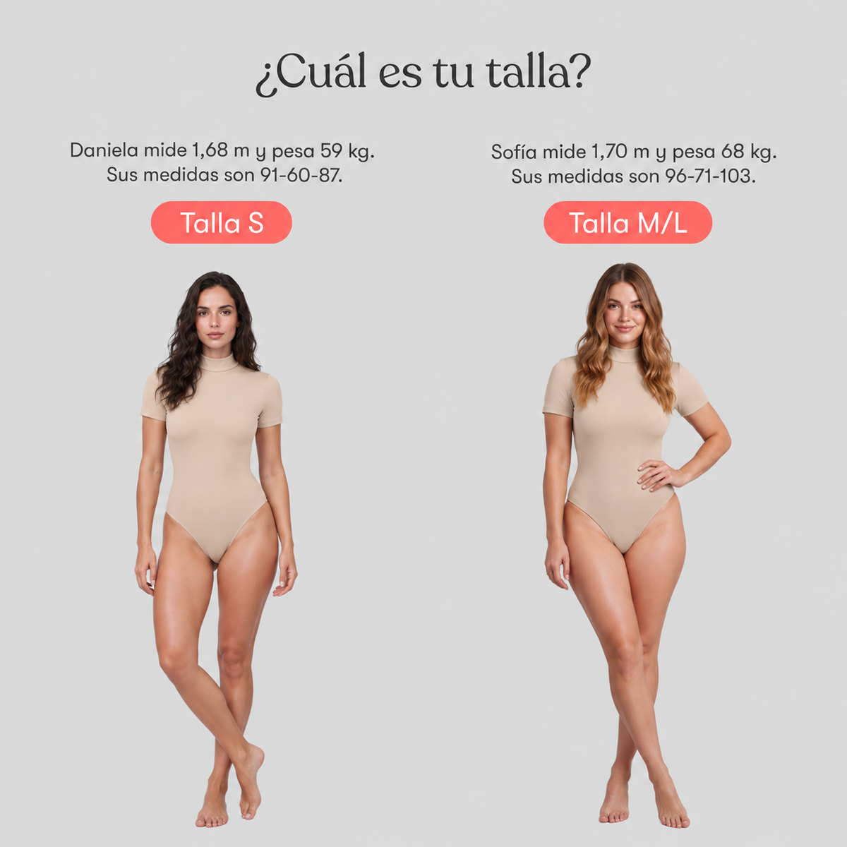 Body Cuello Alto Manga Corta Beige